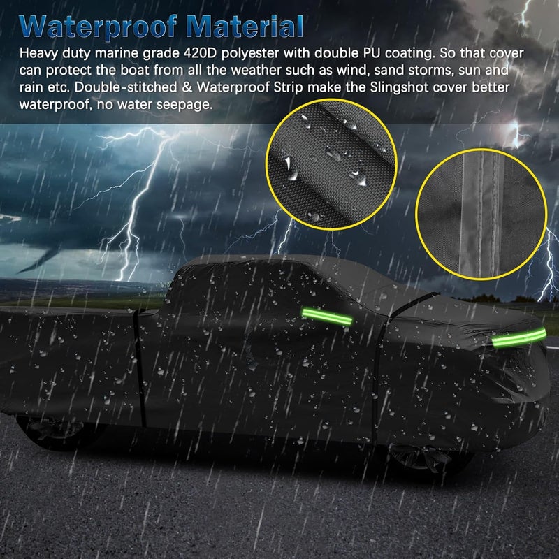 BIGACOVER for Silverado 2500 3500 HD Crew cab Short Bed 6.6ft Truck Cover, Light Shell Outdoor Car Covers with Zipper Windproof Heavy Duty Protection for 2000-2022 Chevy Silverado 2500 è0HD (UP to 250''L) - Image 4